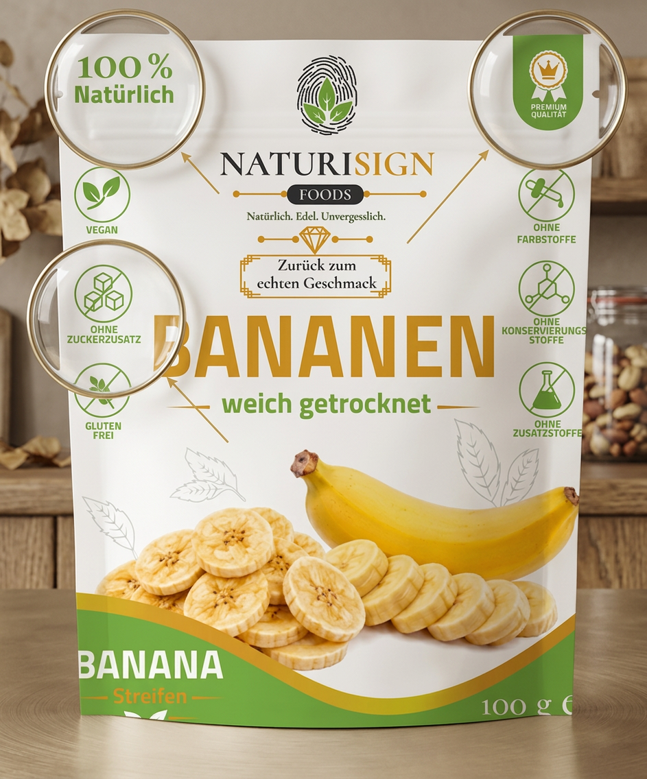 Premium Bananen – weich getrockne