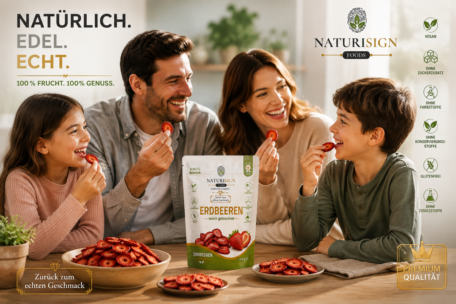 Premium Erdbeeren – weich getrocknet